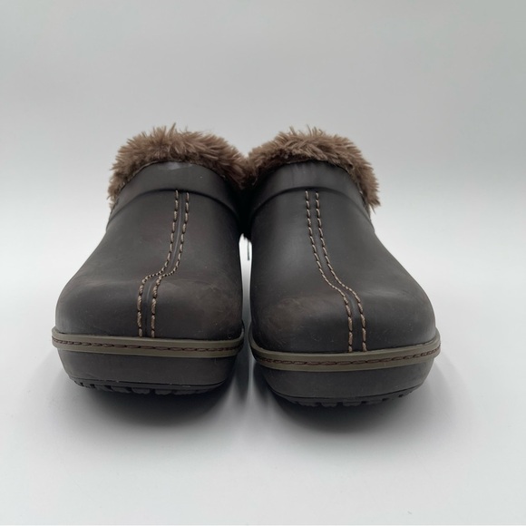 CROCS Cobbler Eva Clogs Heeled Mules Faux Fur Women’s Sz 7 Slip On Casual - Picture 6 of 14
